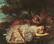 Gustave Courbet The Young Ladies of the Banks of the Seine oil painting on canvas